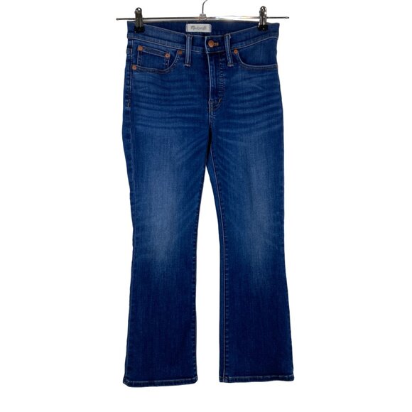 Madewell Womens Sz 26 Short Cali Demi Boot Blue Stretch Jeans - Picture 2 of 10